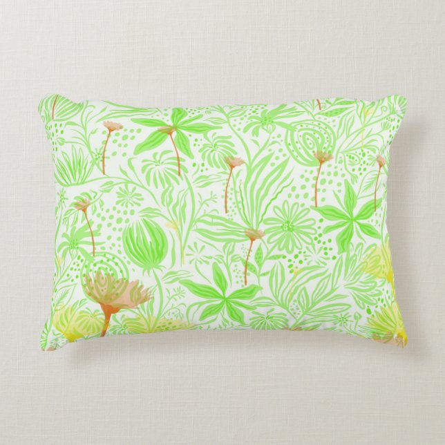 Green Daisy Accent Cushion (Front)