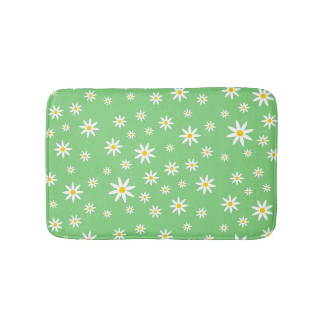 Green Daisy Bath Mat (Front)