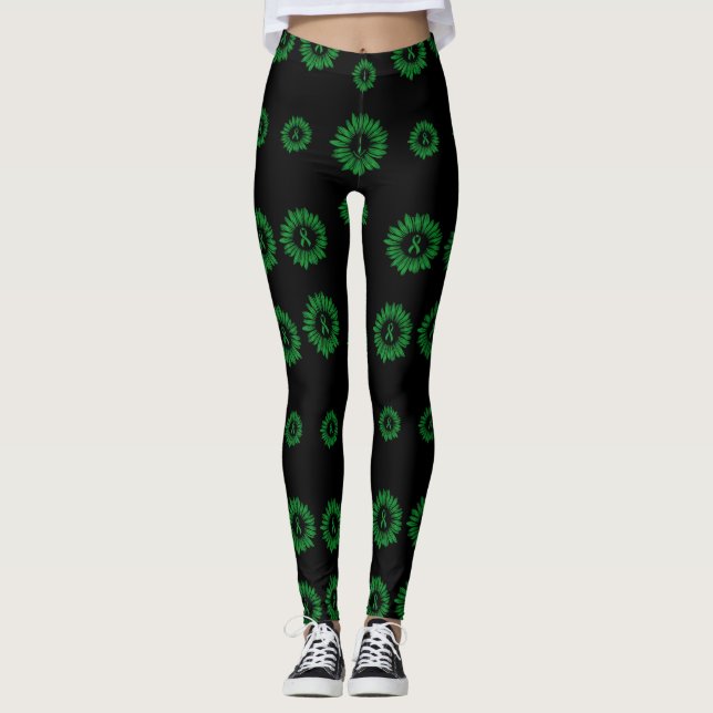 Green Daisy...C Diff Leggings (Front)