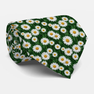 Green Daisy Field Tie
