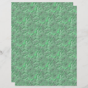Green Daisy Flowers Nature Art Pattern Scrapbook