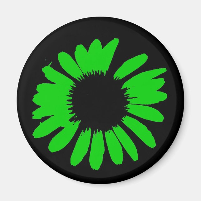 Green Daisy Magnet (Front)