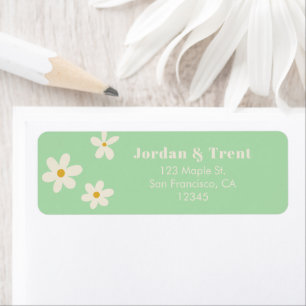 Green Daisy Return Address Label