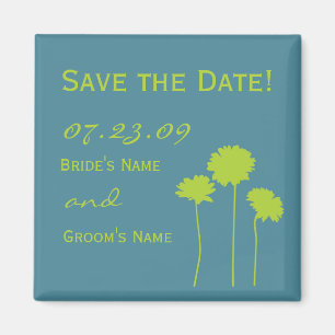 Green Daisy Save the Date Magnet