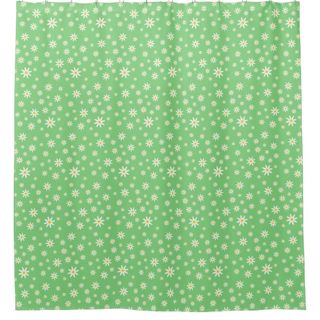 Green Daisy Shower Curtain (Front)