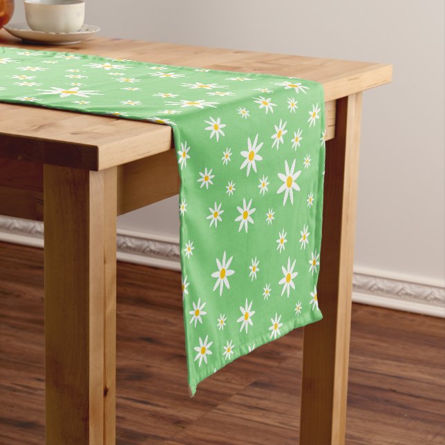 Green Daisy Table Runner (In Situ)
