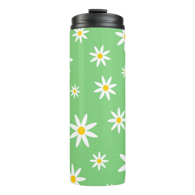 Green Daisy Thermal Tumbler (Front)