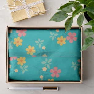 Green Daisy Vintage Bouquet Pattern Tissue Paper