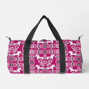 Green Dala Swedish Horse Print Duffle Bag