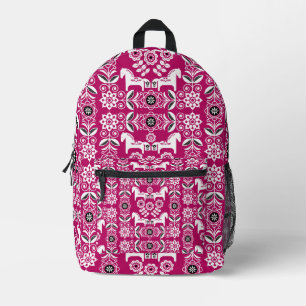 Green Dala Swedish Horse Print Printed Backpack