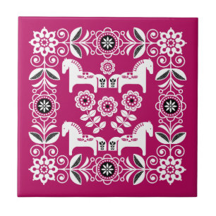 Green Dala Swedish Horse Print Tile