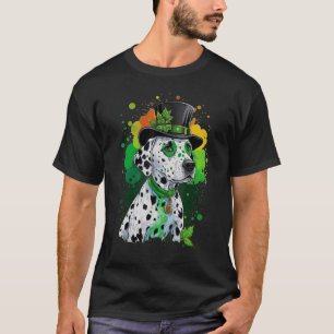 Green Dalmatian shamrock on St Patricks Day Dalmat T-Shirt