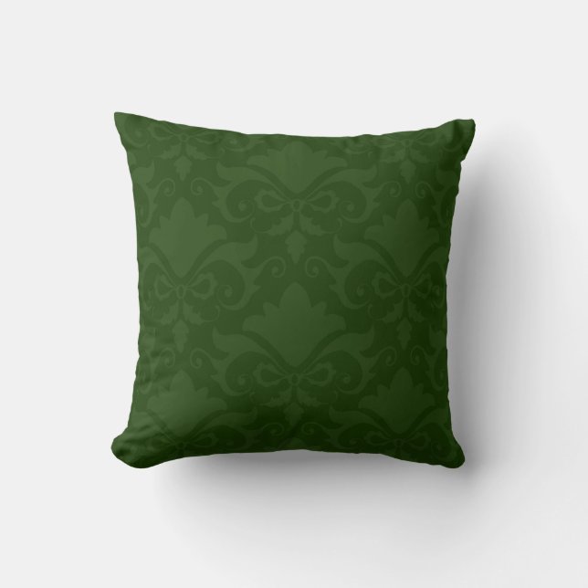 Green Damask Bows Reversible Cushion (Front)