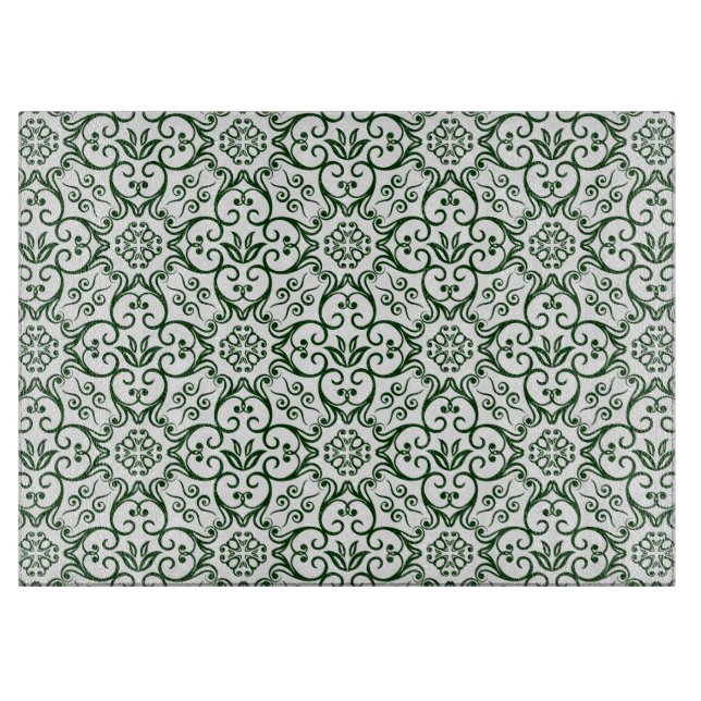 Green Damask Cutting Board (Front)