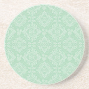 Green damask pattern coaster