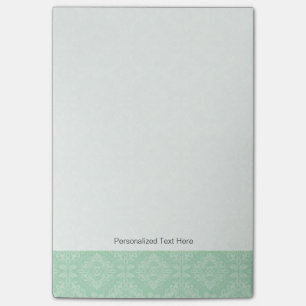 Green damask pattern post-it notes