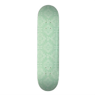 Green damask pattern skateboard