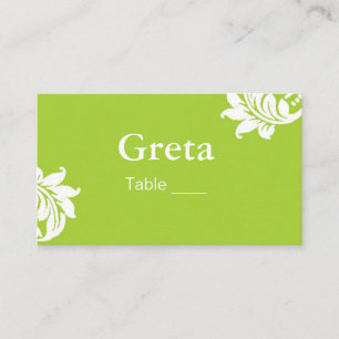 Green Damask Table Place Card Holders