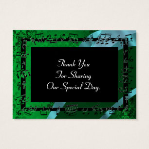 Green damask, wedding favour thank you tag