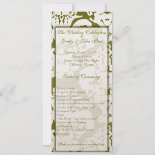 Green Damask Wedding Invitations