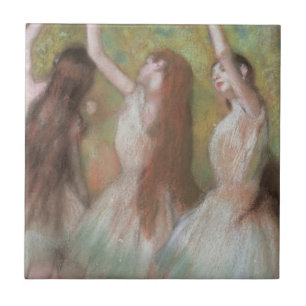 Green Dancers by Edgar Degas, Vintage Ballet Art Tile