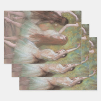 Green Dancers by Edgar Degas, Vintage Ballet Art Wrapping Paper Sheet