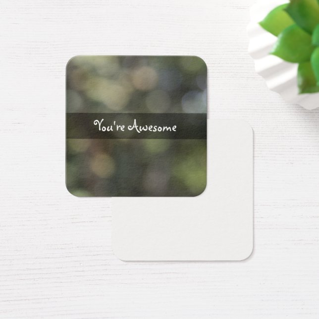 Green Dappled Light Bokeh Photo Message Cards (Desk)