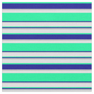 Green, Dark Blue, Grey, and Lavender Pattern Fabric