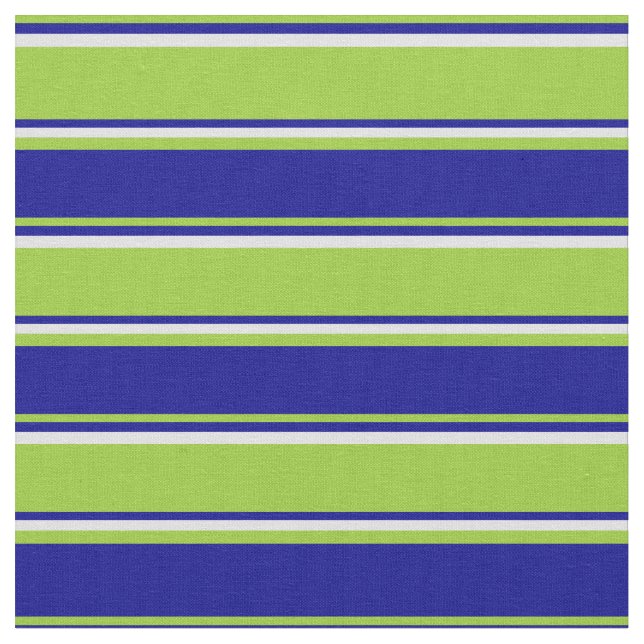 Green, Dark Blue & Lavender Stripes/Lines Pattern Fabric (Close Up)