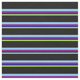 Green, Dark Blue, Purple, Light Sky Blue & Black Fabric