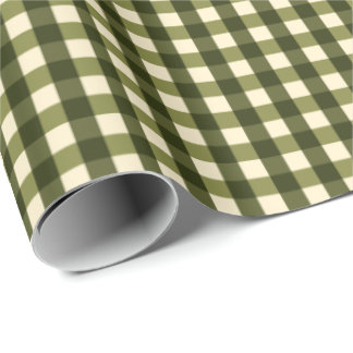 Green Dark Gingham Wrapping Paper