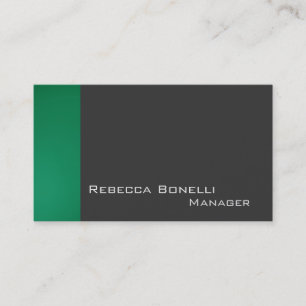 Green Dark Grey Stylish Professional Business Card