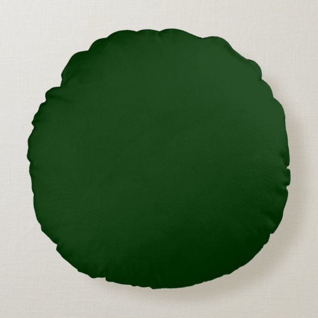 Green dark hunter kelly plain colour Custom Round Cushion (Front)