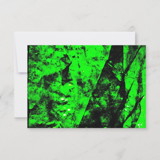 Green dark texture invitation,Simple green cosy  Invitation (Front)