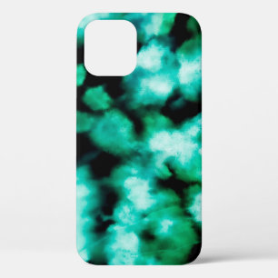 Green Dark Tie Dye. Aquamarine Inspiration Tie Dye iPhone 12 Case