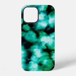 Green Dark Tie Dye. Aquamarine Inspiration Tie Dye iPhone 12 Case