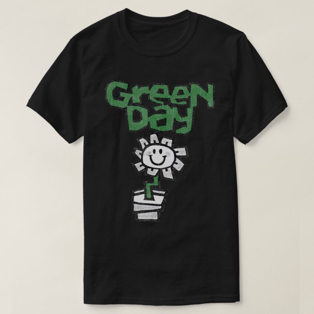 Green Day Flower Pot T-Shirt (Design Front)