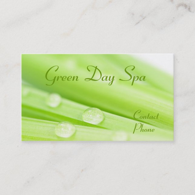 Green Day Spa Business Card (Front)