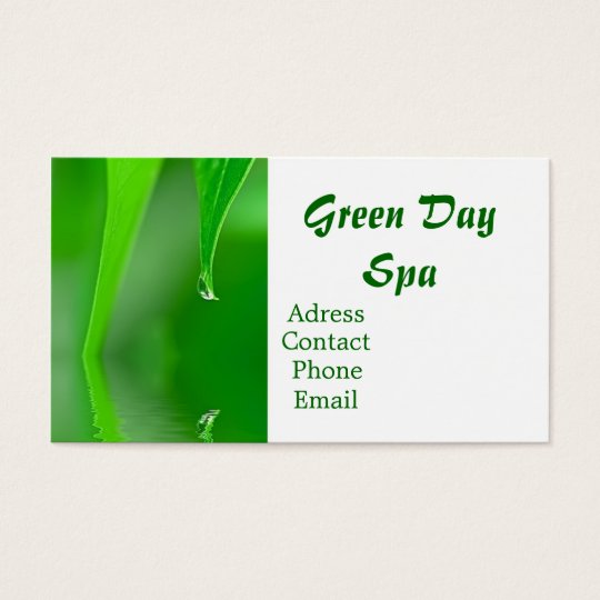 Green Day Spa Business Card