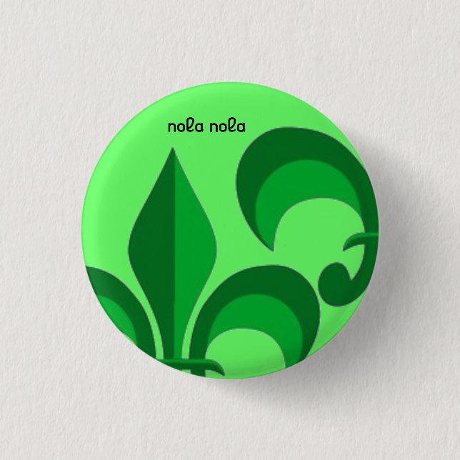 Green De Lis 3 Cm Round Badge (Front)