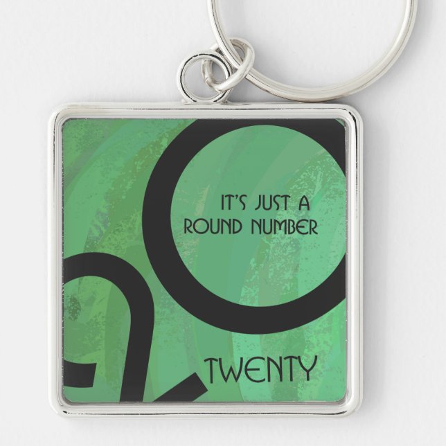 Green Decade 20th Birthday Key Ring (Front)