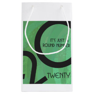 Green Decade 20th Birthday Small Gift Bag