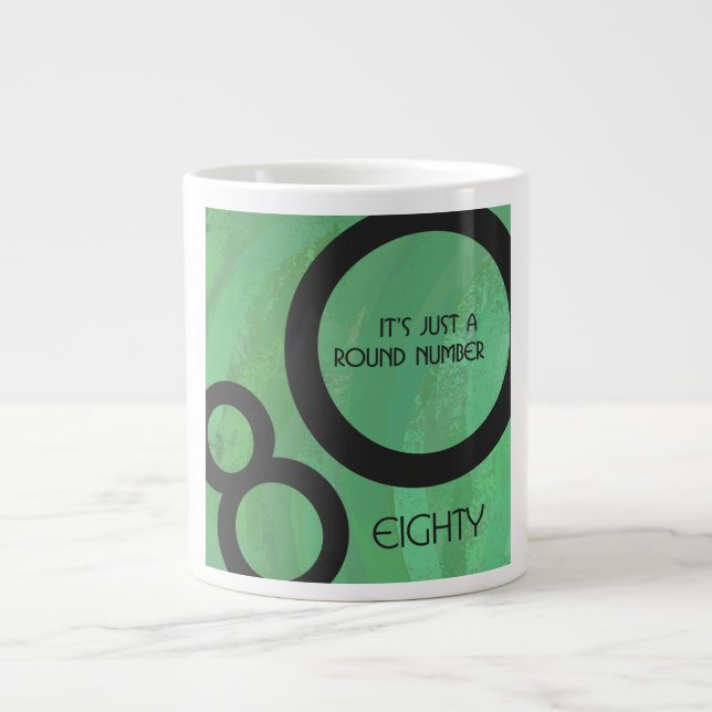 Green Decade 80th Birthday Large Coffee Mug (Front)