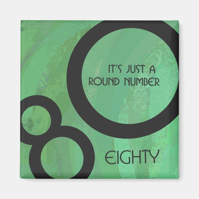 Green Decade 80th Birthday Magnet (Front)