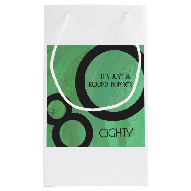 Green Decade 80th Birthday Small Gift Bag (Back)