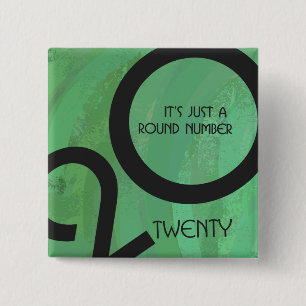 Green Decade Birthdday 15 Cm Square Badge