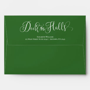 Green Deck The Halls Christmas Envelope