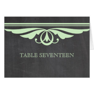 Green Deco Chalkboard Table Number Card