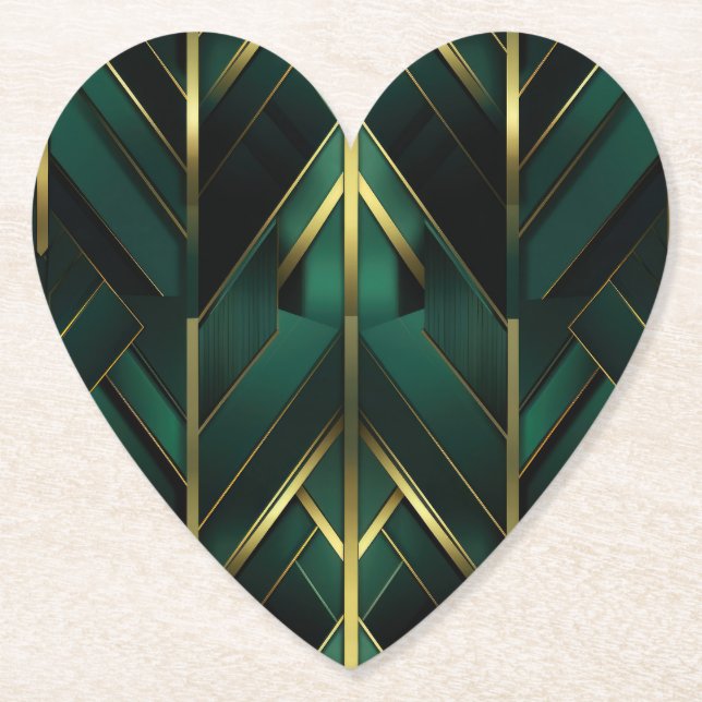 Green Deco Paper Coaster (Front)