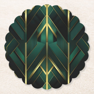 Green Deco Paper Coaster